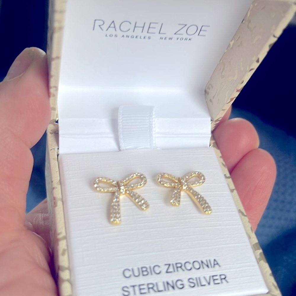 Rachel Zoe , sterling silver CZ earrings.new